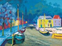 Jannes de Vries: Gezicht op het Schuitendiep te Groningen