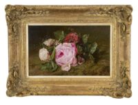 Adriana Haanen: Rozen op bosgrond (in lijst)