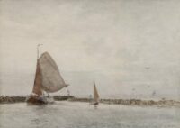 Willem Bastiaan Tholen: Havengezicht met zeilboten
