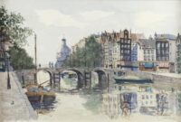 Jan den Hengst: Gezicht op het Singel, Amsterdam