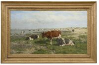 Herman Wolbers: Wadende koeien aan de Zuiderzee (in lijst)