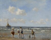 Bernard de Hoog: Spelende kinderen op het strand