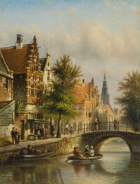 Johannes Fanciscus Spohler: In een roeiboot over de Bakenessergracht te Haarlem