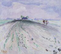 Jan Altink: Gronings landschap met ploegende boer