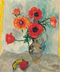 Jan Altink: Stilleven met bloemen in een vaas