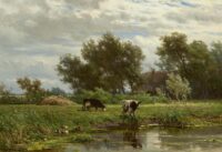 Jan Willem van Borselen: Koeien bij het water
