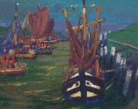 Jannes de Vries: Gezicht op de haven van Termunterzijl