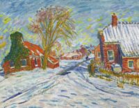 Johan Dijkstra: Winters straatje in Sint Annen