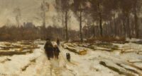 Johannes Evert Hendrik Akkeringa: Figuren in een besneeuwd landschap