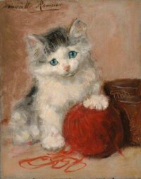 Henriëtte Ronner-Knip: Jong katje met bolletje wol
