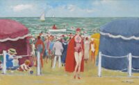 Kees van Dongen: Vertier op het strand van Deauville, Frankrijk