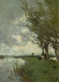 Hendrik Johannes Weissenbruch: Koeien bij een poldervaart