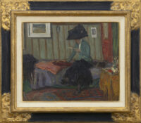 Leo Gestel: Lezende vrouw op een divan (in lijst)