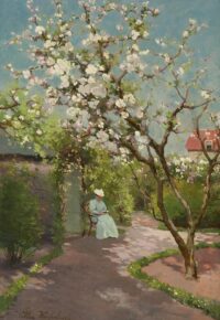Willem Johannes Weissenbruch: Lezende dame in een zonnige tuin