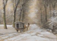 Louis Apol: Paard en wagen in de sneeuw