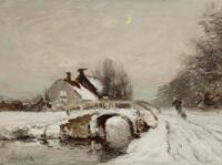 Louis Apol: Wandelaar in winters landschap