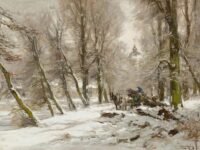 Louis Apol: Winterlandschap met op de achtergrond Paleis Huis ten Bosch, Den Haag