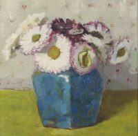 Lucie van Dam van Isselt: Zinnia's in een blauwe gemberpot