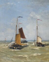 Hendrik Willem Mesdag: Bomschuiten op zee