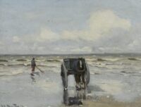 Gerhard Arij Ludwig 'Morgenstjerne' Munthe: Schelpenvisser met kar en paard op het strand