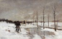Gerhard Arij Ludwig 'Morgenstjerne' Munthe: Napoleon trekt met zijn troepen door een besneeuwd landschap