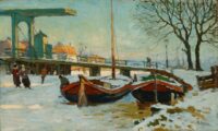 Ben Viegers: Schaatsers op de Vliet, Leidschendam
