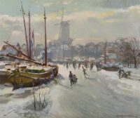 Daan Muehlhaus: Schaatsvertier op de Spuihaven in Dordrecht