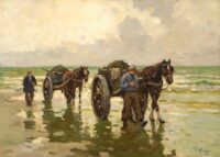 Ben Viegers: Twee schelpenvissers op het strand
