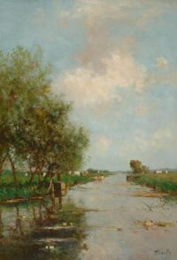 Victor Bauffe: Koeien in een zomers polderlandschap