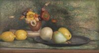 Jaap Weyand: Stilleven met fruit op een tinnen schaal