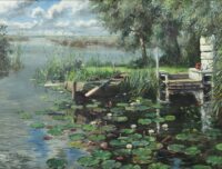 Willem Elisa Roelofs: Plasgezicht met waterlelies
