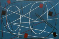 Willem Hussem: Compositie blauw (in lijst)