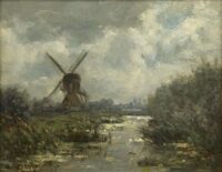 Willem Roelofs: Molen bij een poldervaart