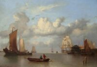 Louis Meijer: Zeilschepen in riviermond