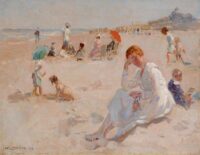 Louis Soonius: Zomerse dag op het strand van Scheveningen