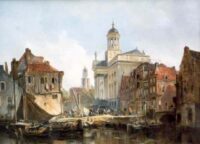 Johannes Bosboom: Gezicht op Utrecht met Domkerk en Augustinuskerk