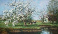 Cor Bouter: Koeien in een bloeiend landschap
