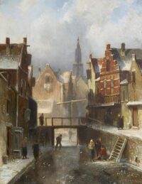 Charles Leickert: Een Amsterdamse gracht in de winter