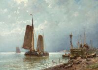 Willem Eickelberg: Platbodems bij een havenmond