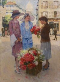 Victor Guerrier: Bloemenverkoopster in Parijs