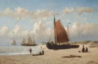 Hendrik Hulk: Vissersboten op het strand