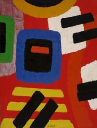 Willem Hussem: Abstracte compositie rood
