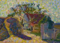 Jaap Weyand: Zonnig luministisch landschap met boerderij
