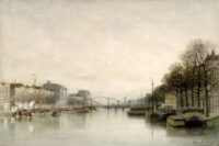Johannes Klinkenberg: Johannes Klinkenberg - Gezicht op de Amstel met de Magere Brug, Amsterdam