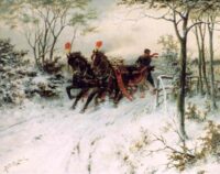 Hermanus Koekkoek: Met de arrenslee door de sneeuw