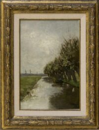 Anton Mauve: Sloot met wilgen (in lijst)