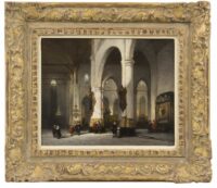 Johannes Bosboom: De St. Laurenskerk te Rotterdam (in lijst)