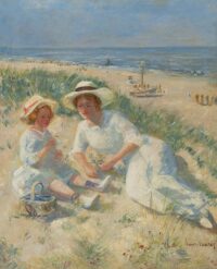 Simon Willem Maris: Bloemen plukken in de duinen tijdens een zomerse dag