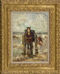 Gerhard Arij Ludwig 'Morgenstjerne' Munthe: Schelpenvisser op het strand (in lijst)