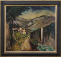 Arnout Colnot: Wandelaar in heuvellandschap (in lijst)